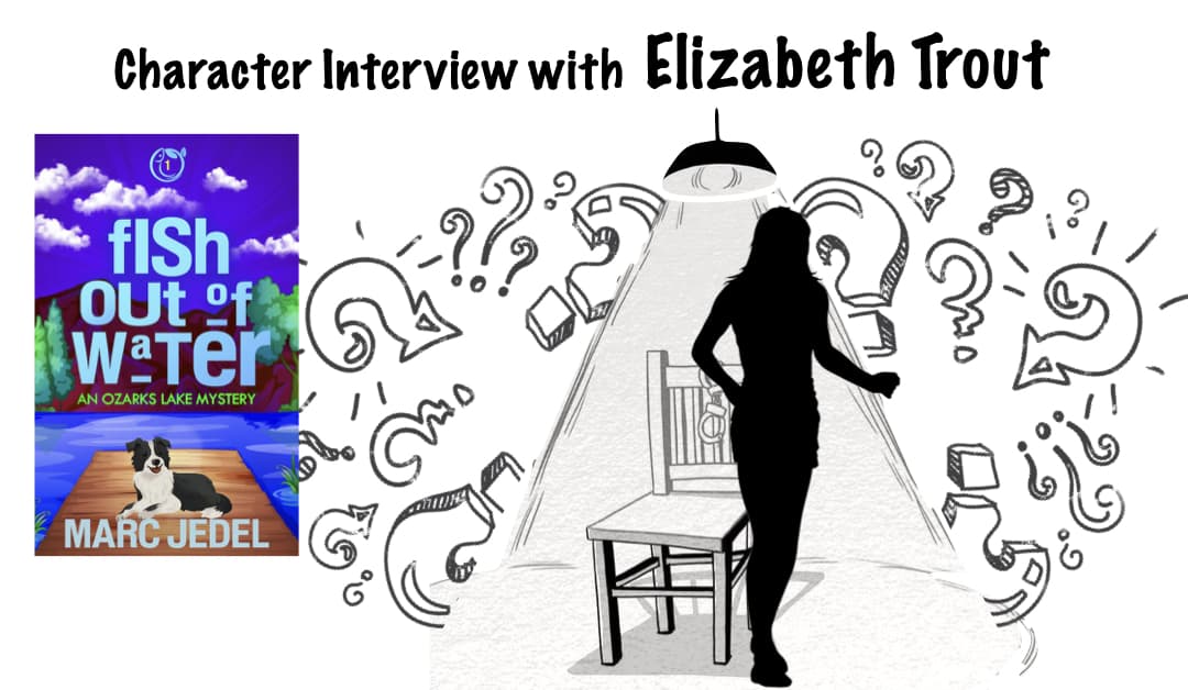 Silhouette of woman being interviewed